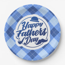 シンプルで青く幸せな父の日|の紙皿