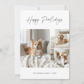 シンプルで面白い犬の写真 クリスマス ハッピー・ポウリデイズ (正面)