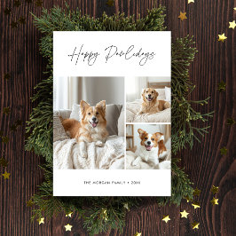 シンプルで面白い犬の写真 クリスマス ハッピー・ポウリデイズ