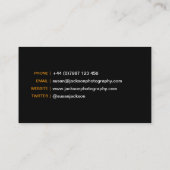 シンプルで黒いカメラマンの名刺 名刺 (裏面)