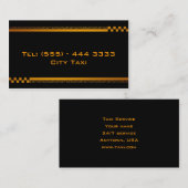 シンプルで黒いタクシーのサービス業カード 名刺 (正面/裏面)