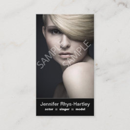 シンプルで黒いパネルの倍のHeadshotの名刺 名刺