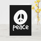 シンプルで黒いピースサイン カード (黄色い花)