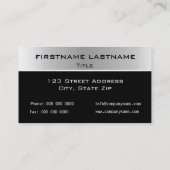 シンプルで黒い及び銀製の名刺 名刺 (裏面)