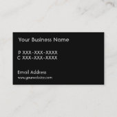 シンプルで黒い灰色のカスタムなモノグラムの名刺 名刺 (裏面)