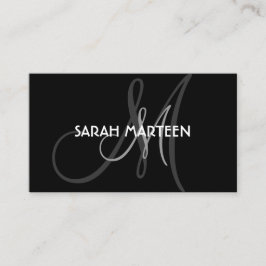 シンプルで黒い灰色のカスタムなモノグラムの名刺 名刺