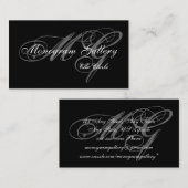 シンプルで黒い灰色のモノグラムの結婚式ビジネス 名刺 (正面/裏面)