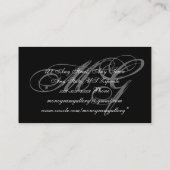 シンプルで黒い灰色のモノグラムの結婚式ビジネス 名刺 (裏面)