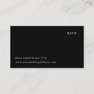 シンプルで黒い結婚式 オンラインRSVP エンクロージャーカード