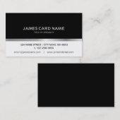 シンプルで黒くか白い銀製ライン名刺 名刺 (正面/裏面)