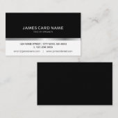 シンプルで黒くか白い銀製ライン名刺 名刺 (正面/裏面)