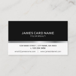 シンプルで黒くか白い銀製ライン名刺 名刺