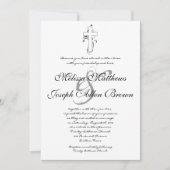 シンプルで黒く及び白いキリスト教の結婚式招待状 招待状 (正面)