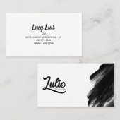 シンプルで黒く及び白い名刺 名刺 (正面/裏面)