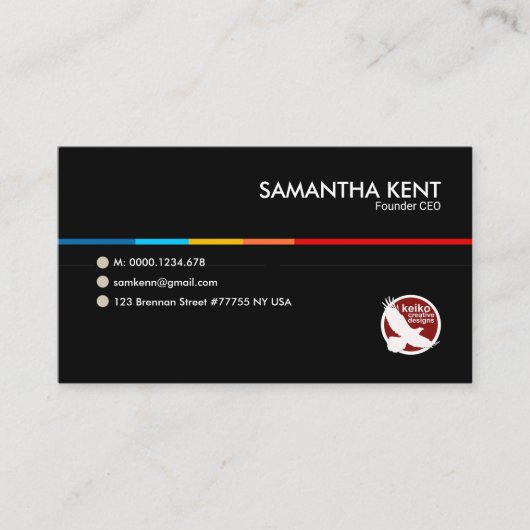 シンプルで黒く顕著なラインCEOの創設者 名刺 (正面)