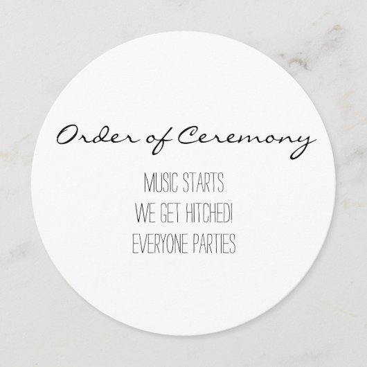 シンプルで、おもしろいな結婚式プログラム プログラム (正面)