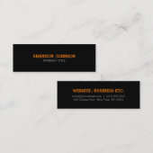 シンプルで、きれいで狭い名刺-オレンジ スキニー名刺 (正面/裏面)