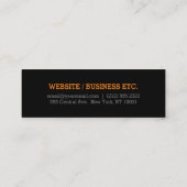 シンプルで、きれいで狭い名刺-オレンジ スキニー名刺 (裏面)