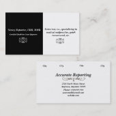 シンプルで、エレガントな法廷記者の名刺 名刺 (正面/裏面)