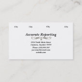 シンプルで、エレガントな法廷記者の名刺 名刺 (裏面)