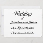 シンプルで、エレガントな結婚式招待状 招待状 (裏面)