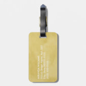 シンプルで、シックなGoldenrod黄色いモノグラムおよび名前 ラゲッジタグ (裏面縦)