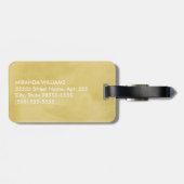 シンプルで、シックなGoldenrod黄色いモノグラムおよび名前 ラゲッジタグ (裏面横)