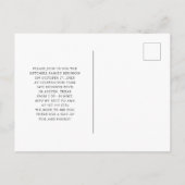 シンプルで、モダンな家族会|の黒板の一見 インビテーションポストカード (裏面)