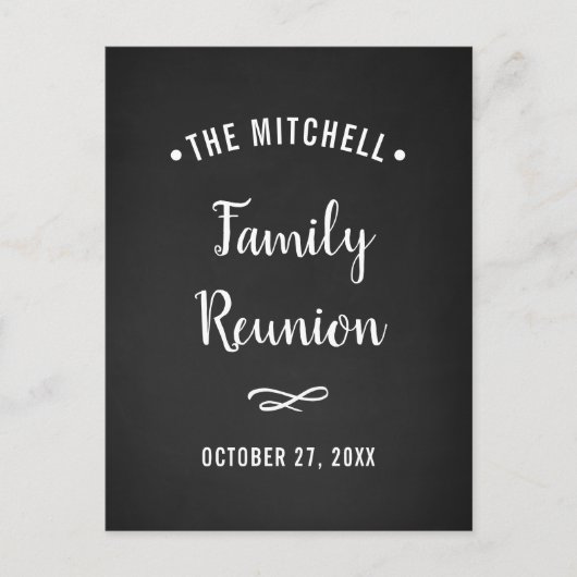 シンプルで、モダンな家族会|の黒板の一見 インビテーションポストカード (正面)