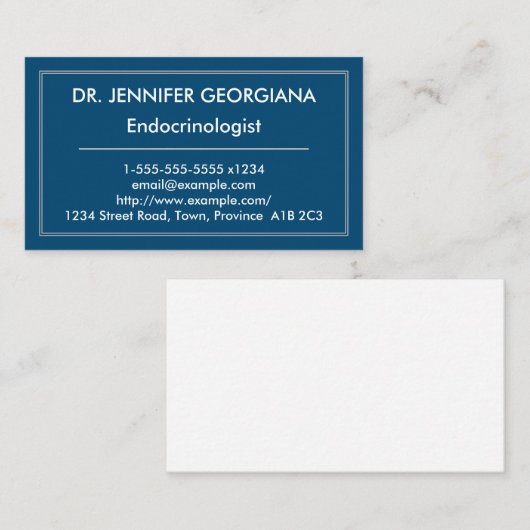 シンプルで、モダンなEndocrinologistの名刺 名刺 (正面/裏面)