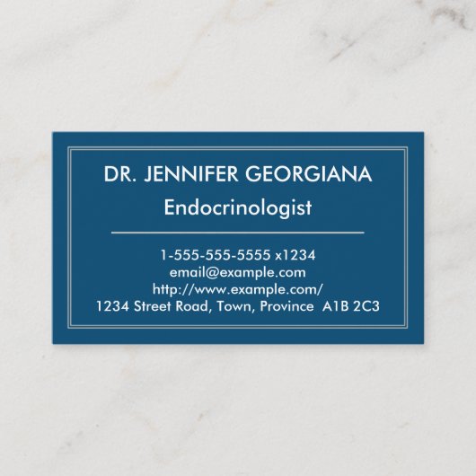 シンプルで、モダンなEndocrinologistの名刺 名刺 (正面)