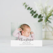 シンプルで、甘い誕生の発表の郵便はがき 案内ポストカード (スタンド正面)