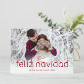 シンプルとおもしろいレッド |フェリズ・ナビダッドのクリスマス写真 シーズンカード (スタンド正面)