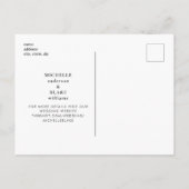 シンプルとお洒落モノグラム結婚式の日付を保存III 案内ポストカード (裏面)