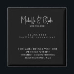 シンプルとお洒落黒モダンの結婚式の日付を保存 マグネット<br><div class="desc">シンプルフォントスお洒落クリプト名モダンDate Magnetを保存。ウェディング.</div>