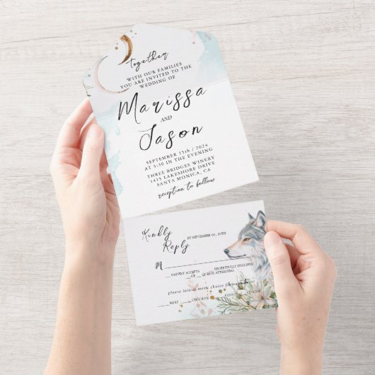 シンプルとエレガントおとぎ話結婚の物語 オールインワン招待状 (貼ってはがせる)