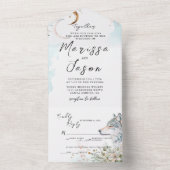 シンプルとエレガントおとぎ話結婚の物語 オールインワン招待状 (内側)