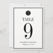 シンプルとエレガントなウェディングテーブル番号カード 招待状 (正面)