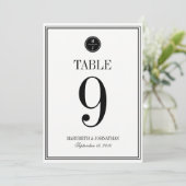 シンプルとエレガントなウェディングテーブル番号カード 招待状 (スタンド正面)