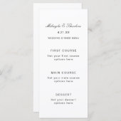 シンプルとエレガントなウェディングメニューカード メニュー (正面/裏面)