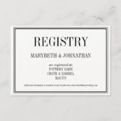 シンプルとエレガントなウェディングレジストリカード エンクロージャーカード (正面)