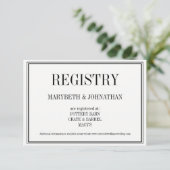 シンプルとエレガントなウェディングレジストリカード エンクロージャーカード (スタンド正面)
