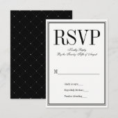 シンプルとエレガントなウェディングRSVPカード 出欠カード (正面/裏面)