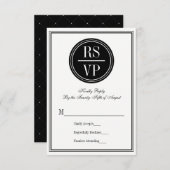 シンプルとエレガントなウェディングRSVPカード 出欠カード (正面/裏面)