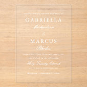 シンプルとエレガントな結婚式 アクリル招待状 (正面)