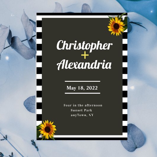 シンプルとエレガントひまわり結婚式招待状 招待状