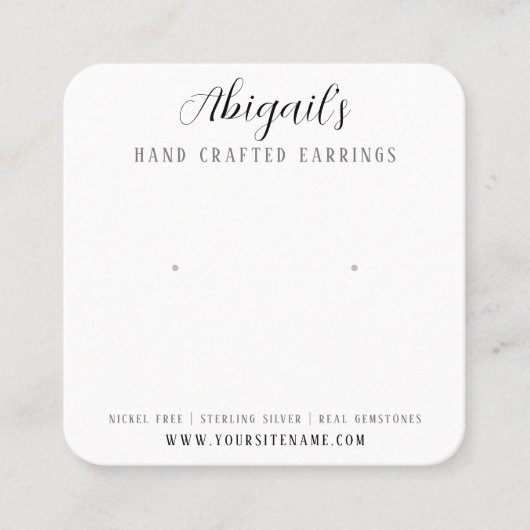 シンプルとエレガントイヤリングカード スクエア名刺 (正面)