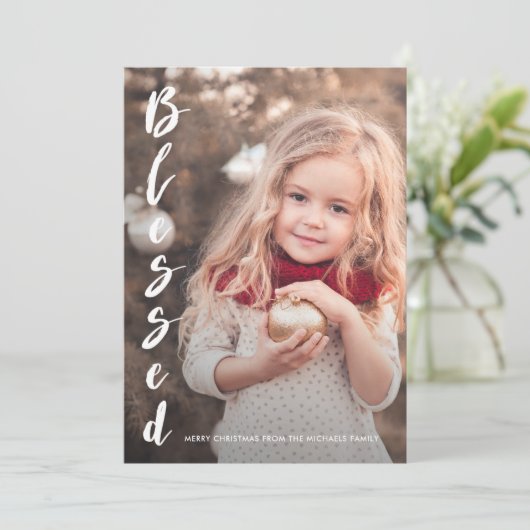 シンプルとエレガントソフトウォーターの色のクリスマス シーズンカード (スタンド正面)