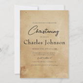 シンプルとエレガントソ素朴ン《キリスト教》洗礼式や命名式 招待状 (正面)