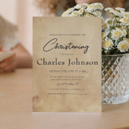 シンプルとエレガントソ素朴ン《キリスト教》洗礼式や命名式 招待状
